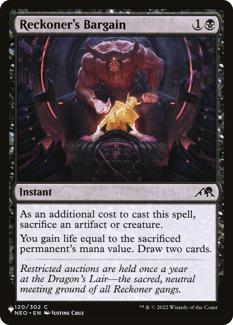 Image for Reckoner's Bargain (120/302) [The List Reprints] - Magic: The Gathering