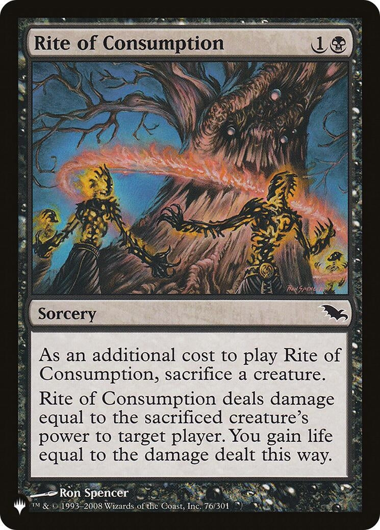 Image for Rite of Consumption (76/301) [The List Reprints] - Magic: The Gathering