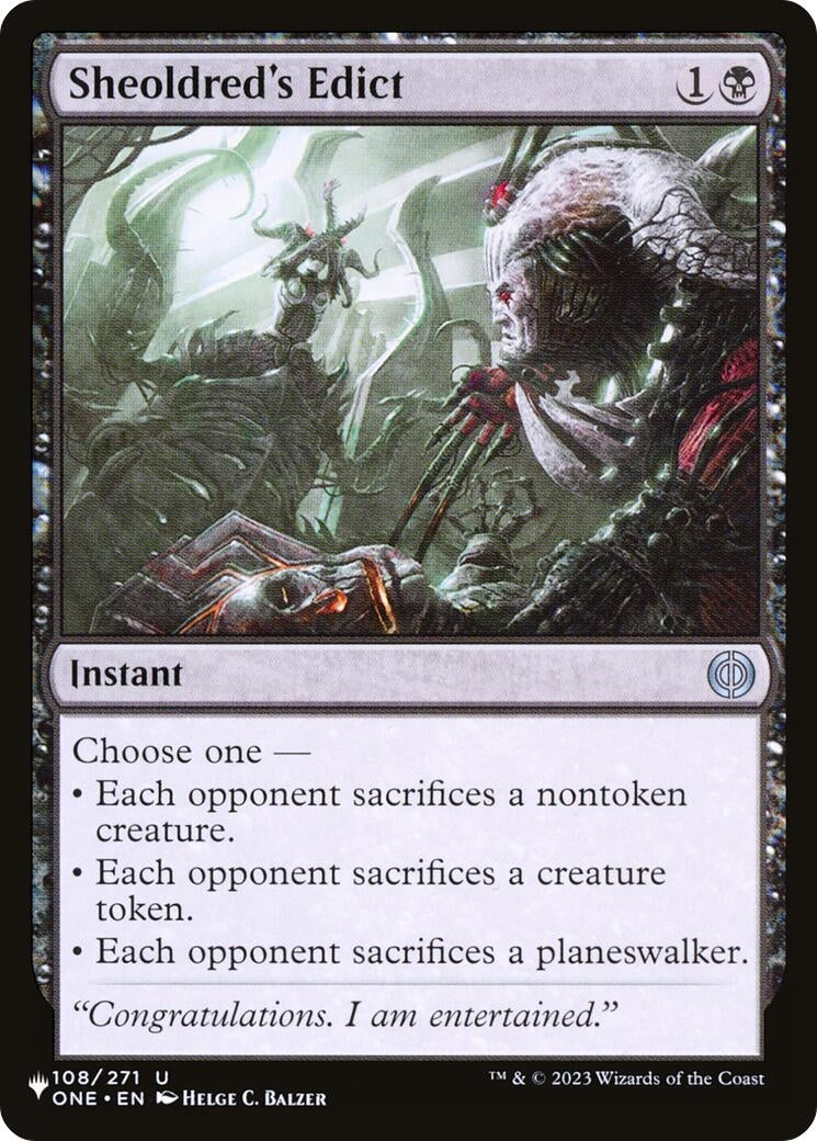 Image for Sheoldred's Edict (108/271) [The List Reprints] - Magic: The Gathering