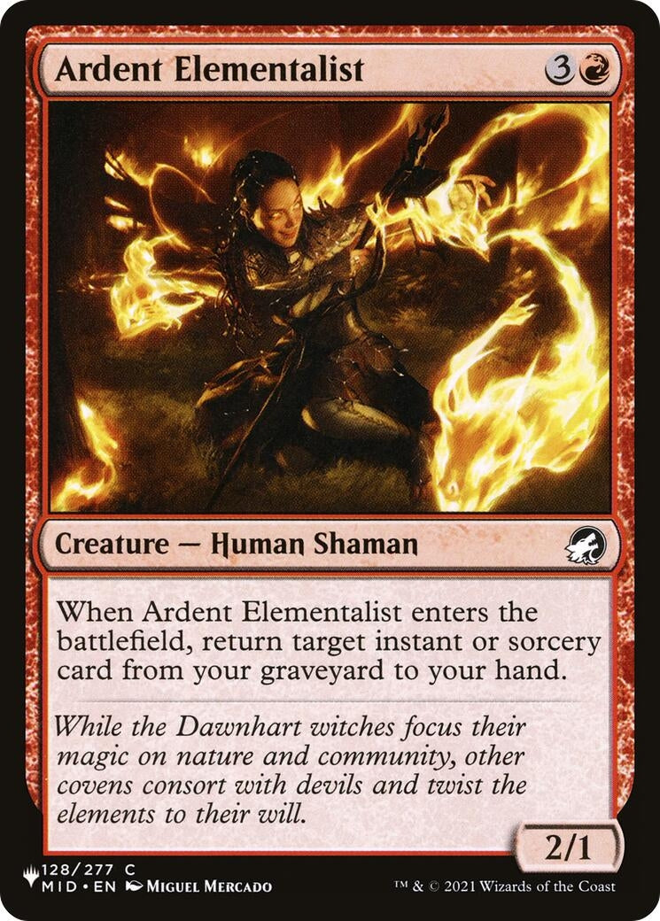 Image for Ardent Elementalist (128/277) [The List Reprints] - Magic: The Gathering