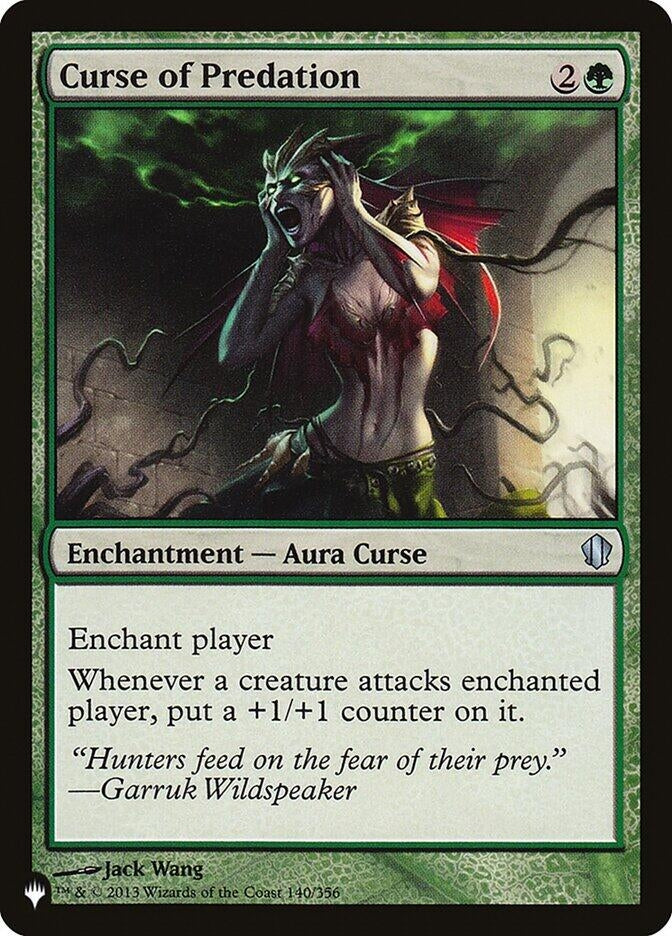 Image for Curse of Predation (140/356) [The List Reprints] - Magic: The Gathering