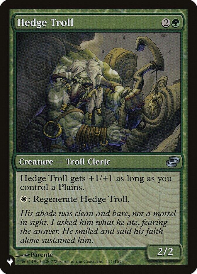 Image for Hedge Troll (151/165) [The List Reprints] - Magic: The Gathering