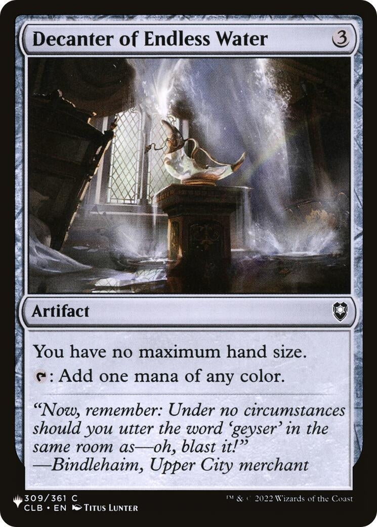 Image for Decanter of Endless Water (309/361) [The List Reprints] - Magic: The Gathering