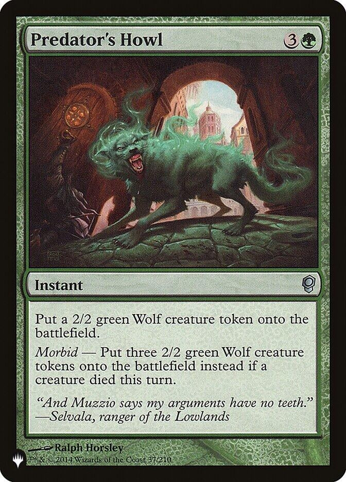 Image for Predator's Howl (37/210) [The List Reprints] - Magic: The Gathering
