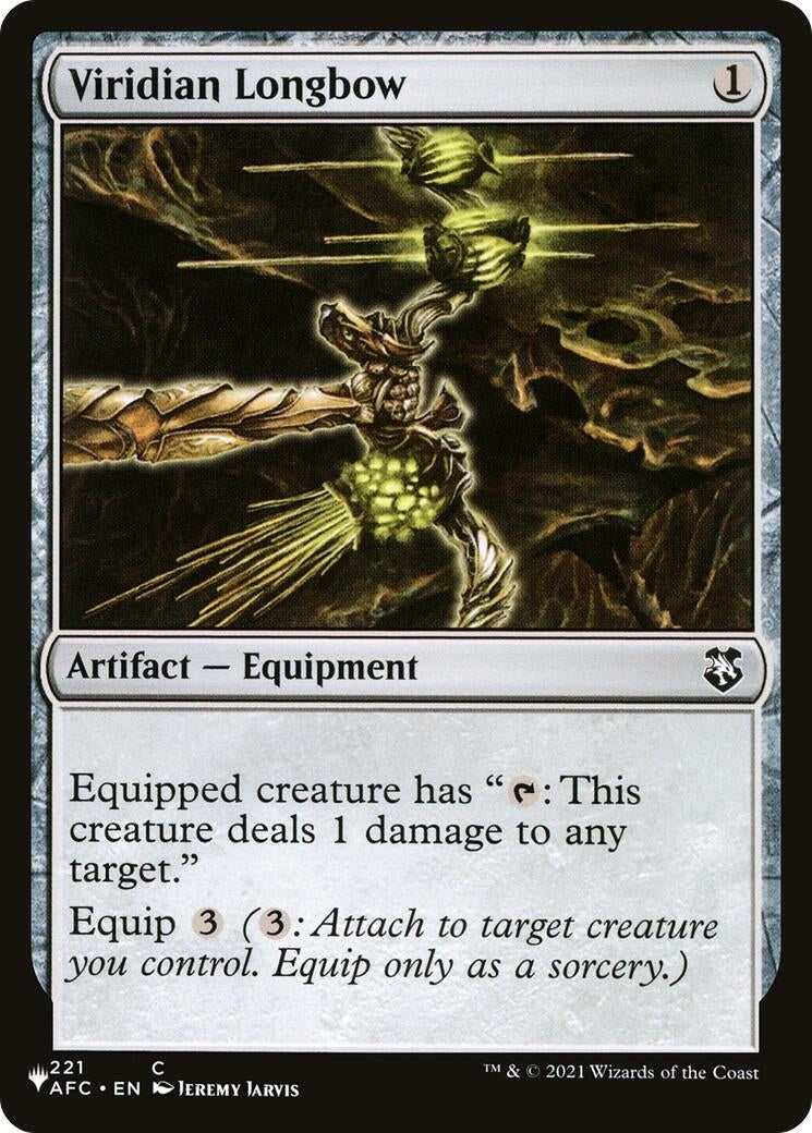 Image for Viridian Longbow (221/062) [The List Reprints] - Magic: The Gathering