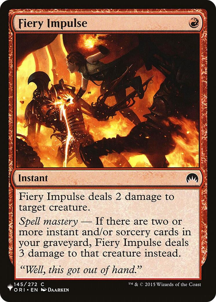 Image for Fiery Impulse (145/272) [The List Reprints] - Magic: The Gathering