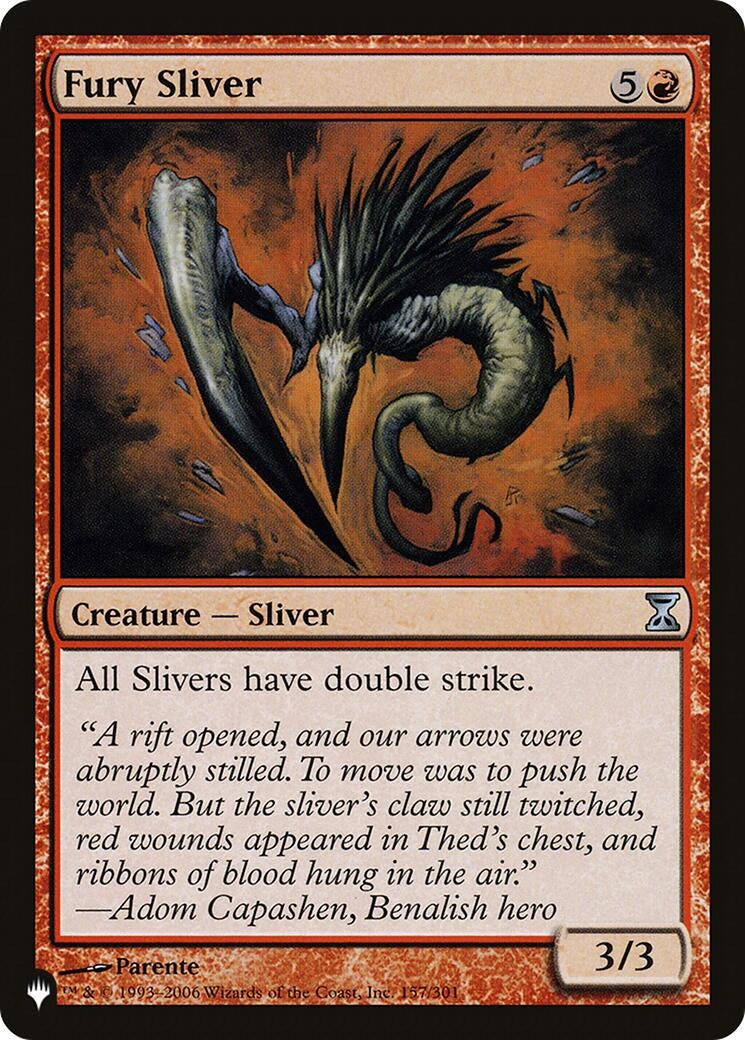 Image for Fury Sliver (157/301) [The List Reprints] - Magic: The Gathering