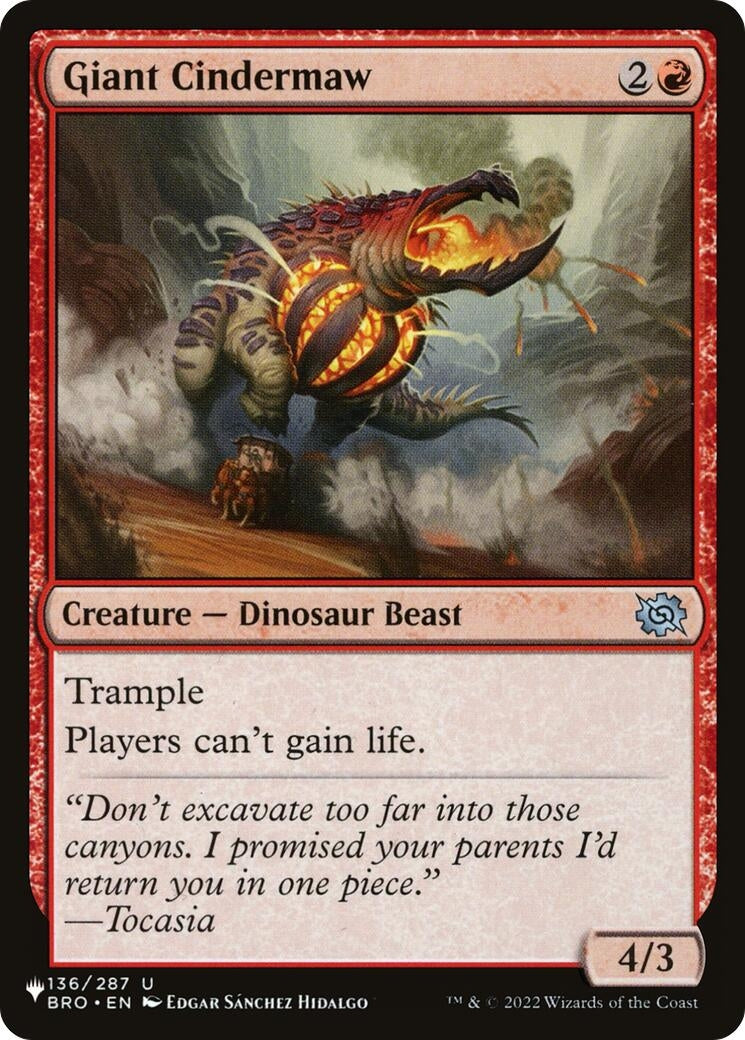 Image for Giant Cindermaw (136/012) [The List Reprints] - Magic: The Gathering