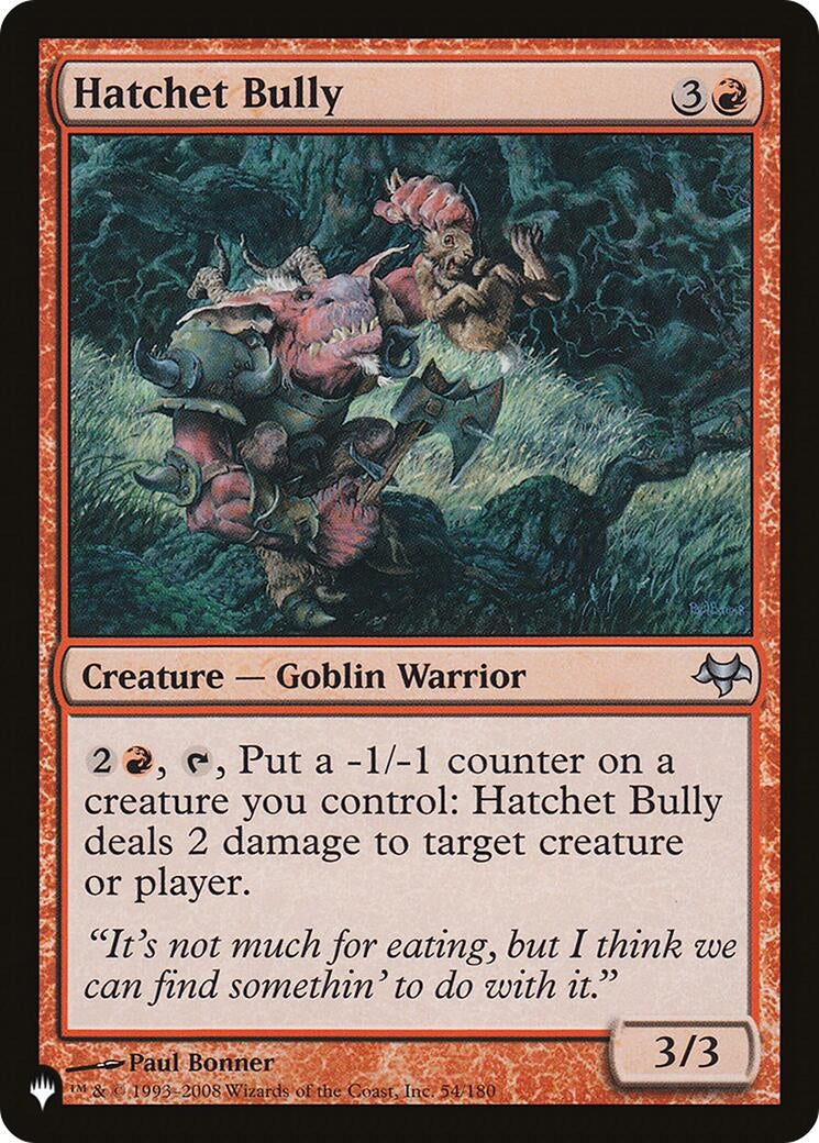 Image for Hatchet Bully (54/180) [The List Reprints] - Magic: The Gathering