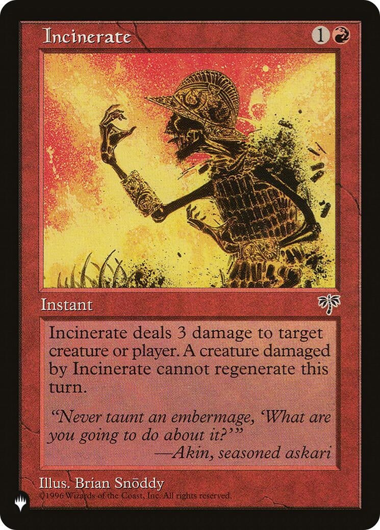 Image for Incinerate [The List Reprints] - Magic: The Gathering