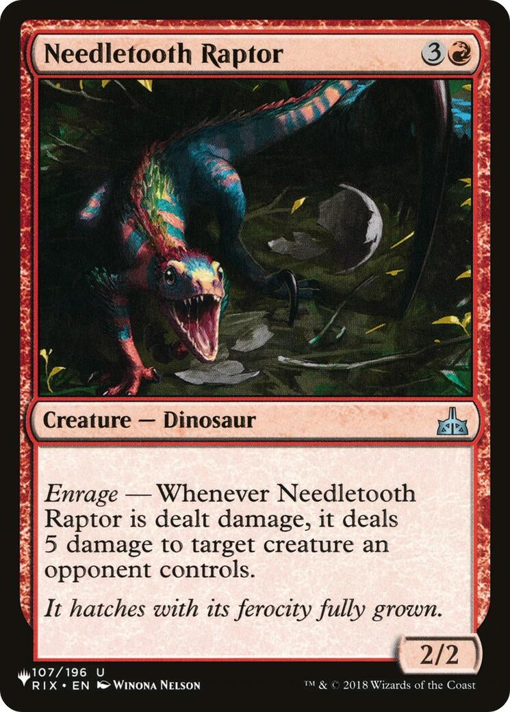 Image for Needletooth Raptor (107/196) [The List Reprints] - Magic: The Gathering