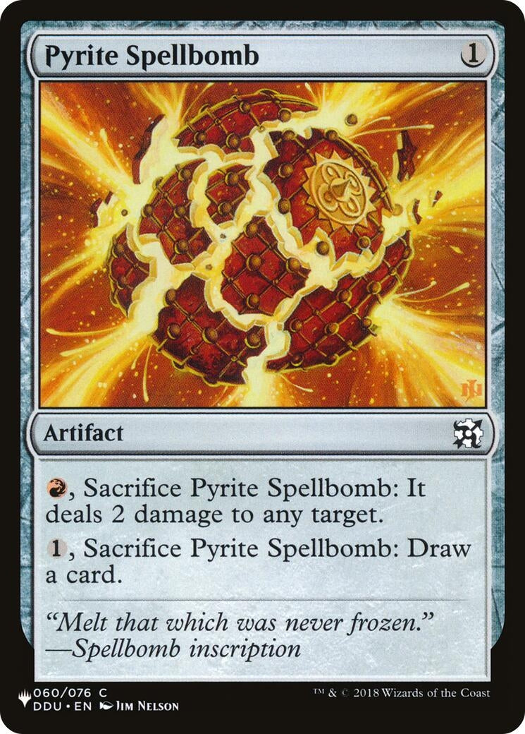 Image for Pyrite Spellbomb (060/076) [The List Reprints] - Magic: The Gathering