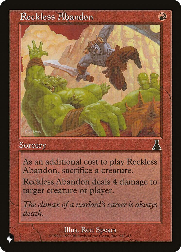 Image for Reckless Abandon (94/143) [The List Reprints] - Magic: The Gathering