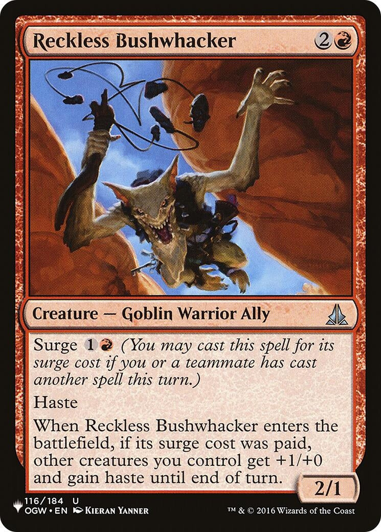 Image for Reckless Bushwhacker (116/184) [The List Reprints] - Magic: The Gathering
