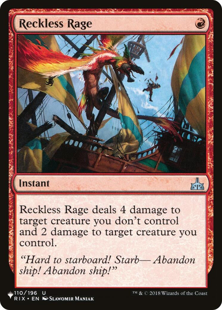 Image for Reckless Rage (110/196) [The List Reprints] - Magic: The Gathering