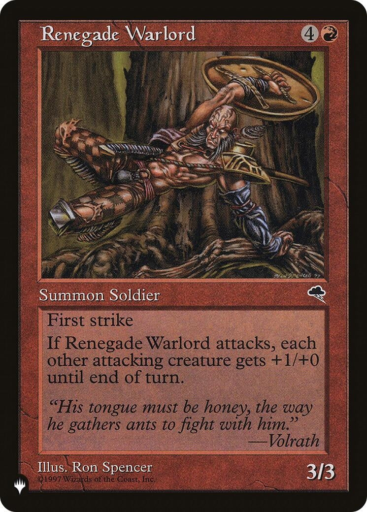 Image for Renegade Warlord [The List Reprints] - Magic: The Gathering
