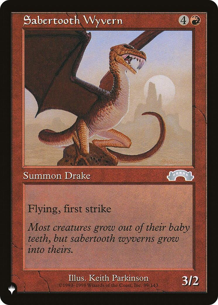 Image for Sabertooth Wyvern (99/143) [The List Reprints] - Magic: The Gathering