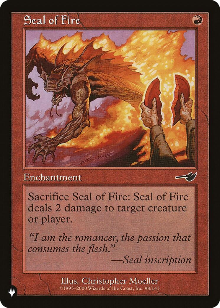 Image for Seal of Fire (98/143) [The List Reprints] - Magic: The Gathering