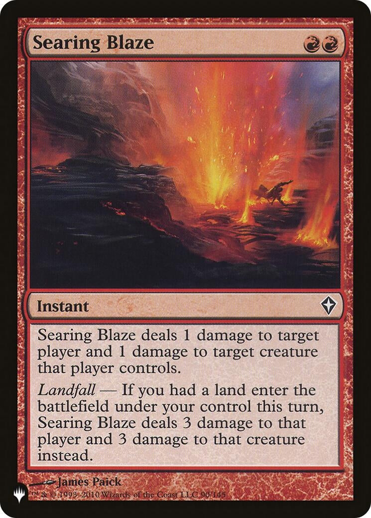 Image for Searing Blaze (90/145) [The List Reprints] - Magic: The Gathering