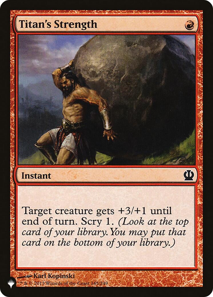 Image for Titan's Strength (145/249) [The List Reprints] - Magic: The Gathering