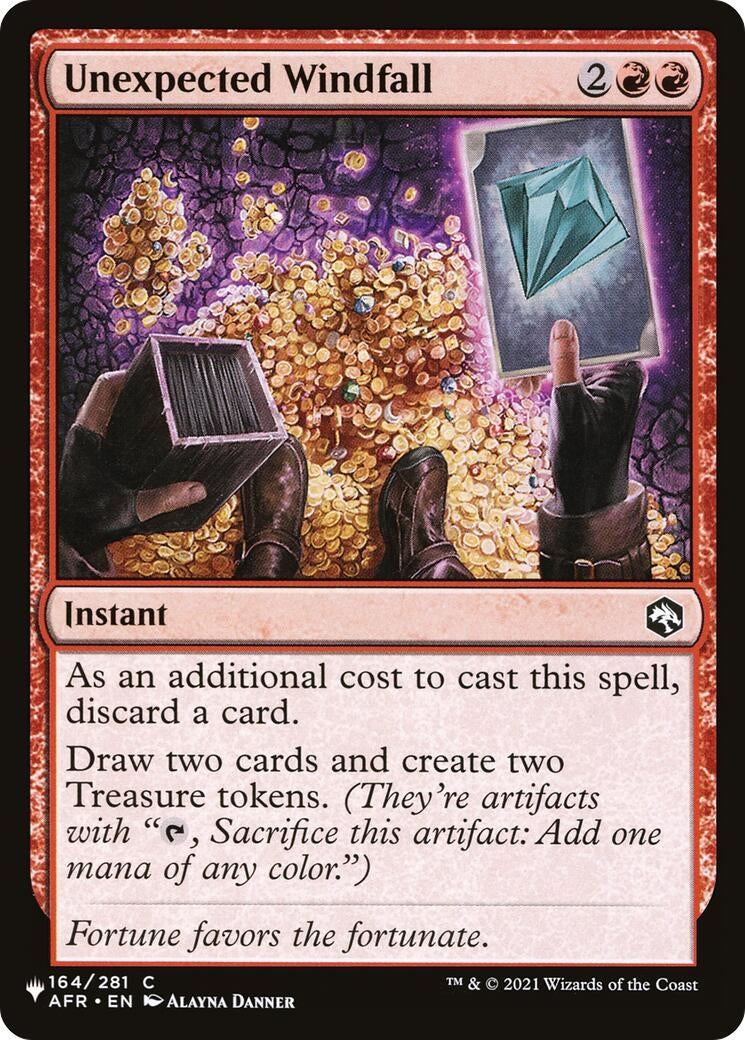 Image for Unexpected Windfall (164/281) [The List Reprints] - Magic: The Gathering