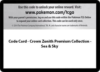 Image for Code Card - Sea & Sky Premium Collection [Crown Zenith] - Pokemon