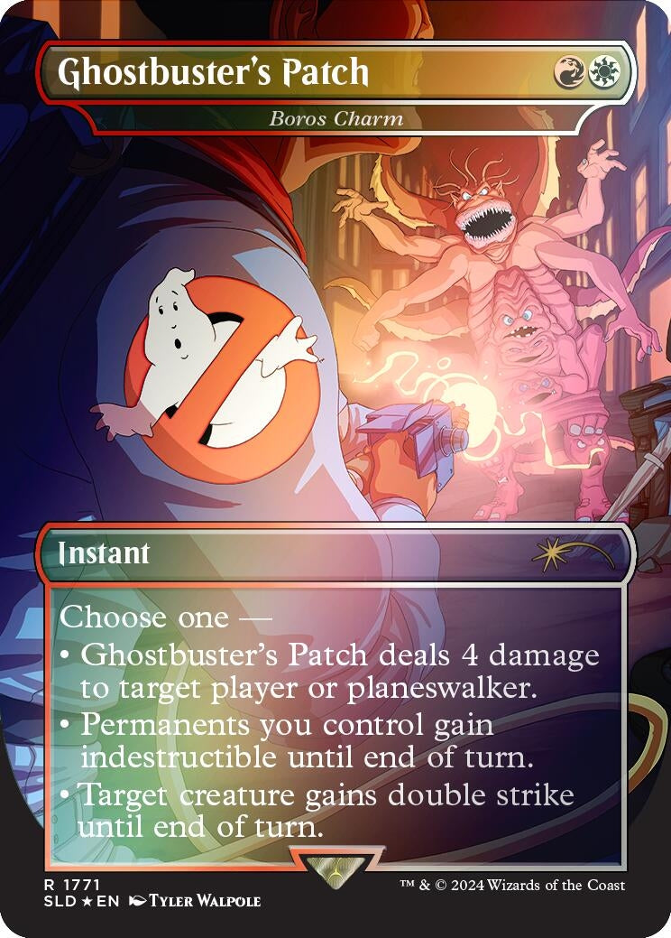 Image for Ghostbuster's Patch - Boros Charm (Rainbow Foil) (1771) [Secret Lair Drop Series] - Magic: The Gathering