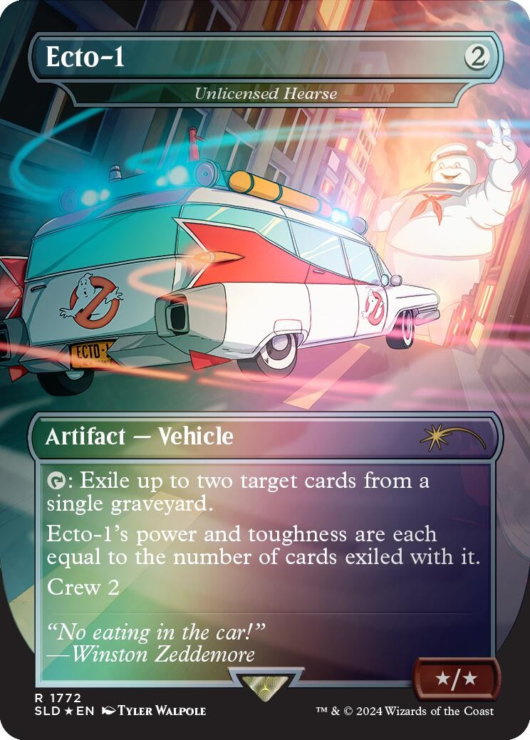 Image for Ecto-1 - Unlicensed Hearse (Rainbow Foil) (1772) [Secret Lair Drop Series] - Magic: The Gathering