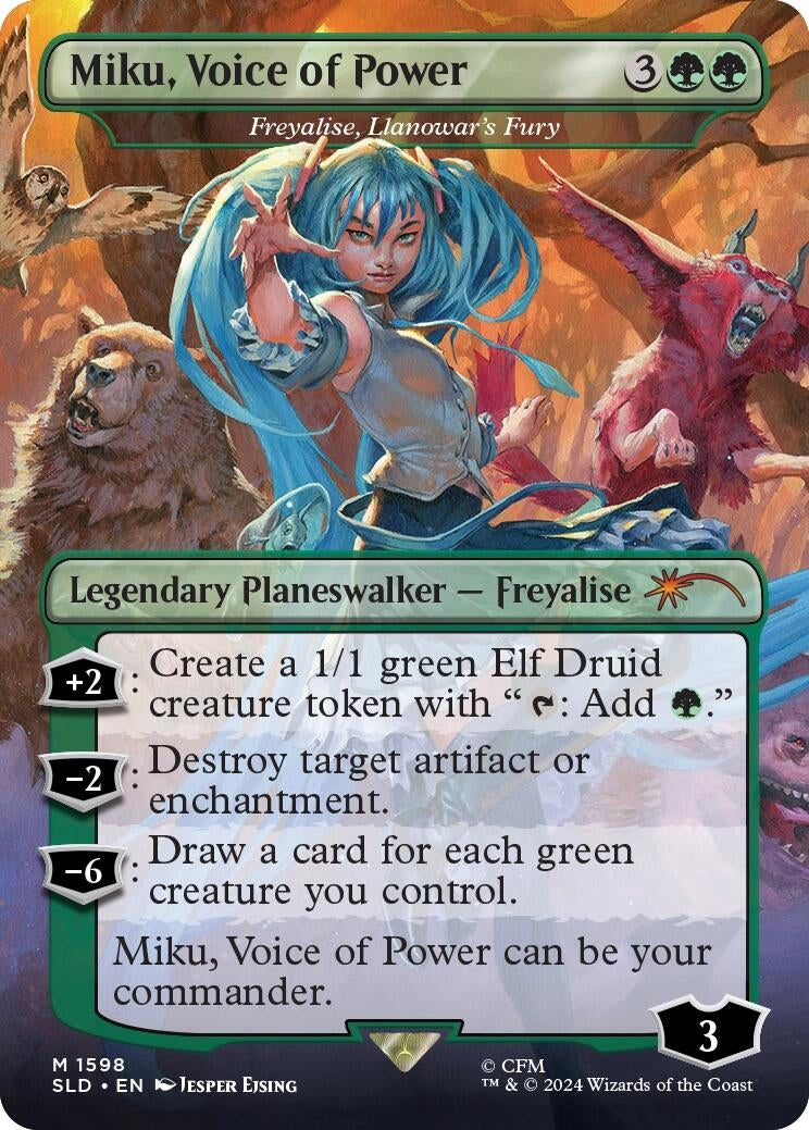Image for Miku, Voice of Power - Freyalise, Llanowar's Fury (1598) [Secret Lair Drop Series] - Magic: The Gathering