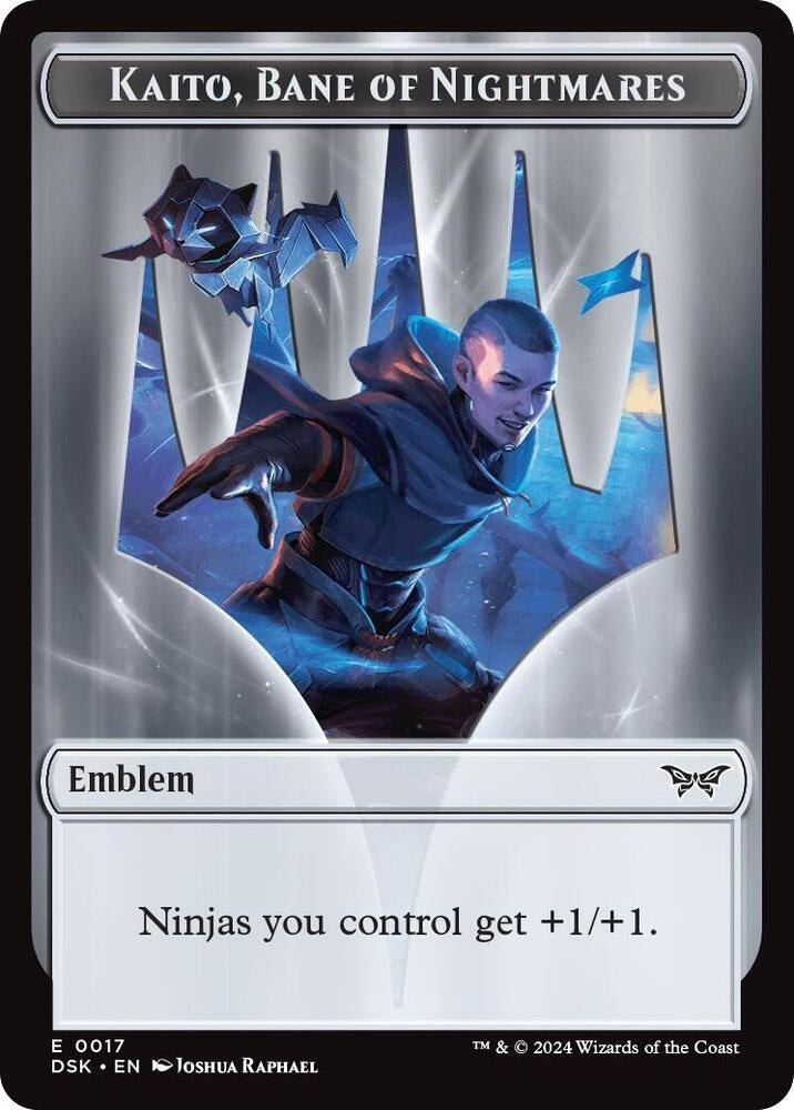 Image for Emblem - Kaito, Bane of Nightmares // Manifest Double-Sided Token (17 // 18) [Duskmourn: House of Horror] - Magic: The Gathering