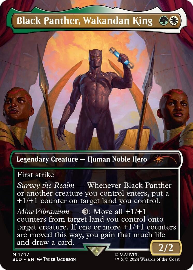 Image for Black Panther, Wakandan King (Rainbow Foil) (1747) [Secret Lair Drop Series] - Magic: The Gathering