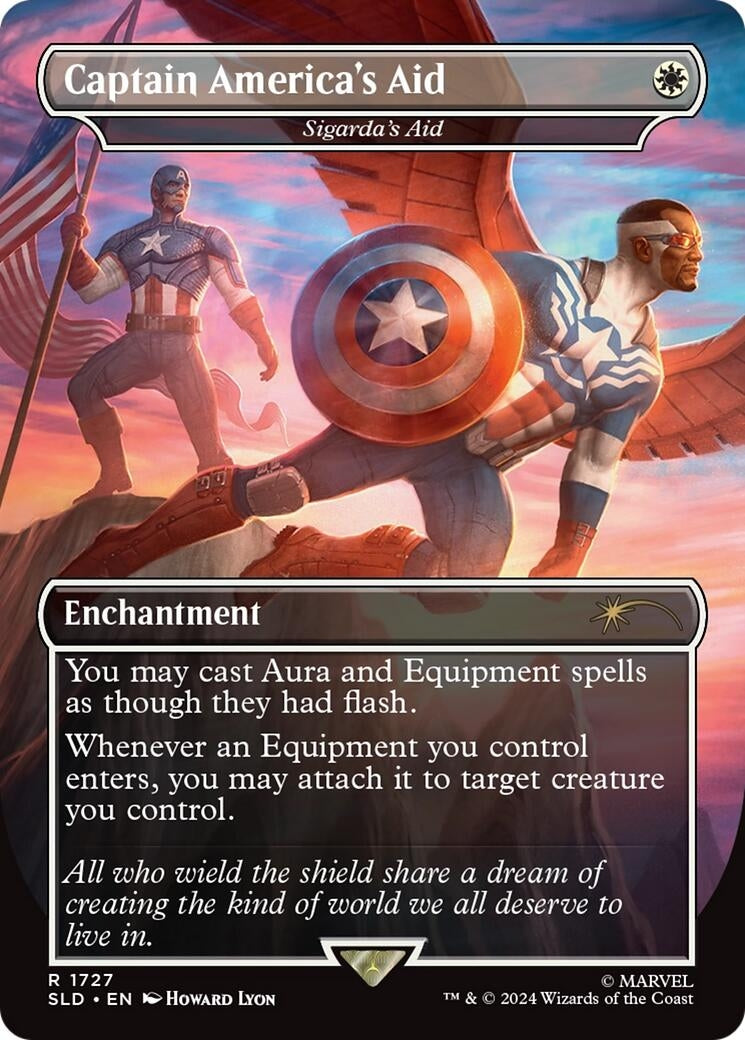 Image for Captain America's Aid - Sigarda's Aid (Rainbow Foil) (1727) [Secret Lair Drop Series] - Magic: The Gathering
