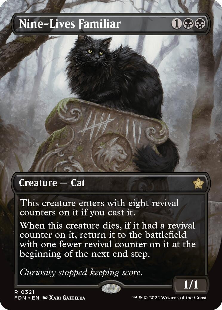 Image for Nine-Lives Familiar (Borderless) (321) [Foundations] - Magic: The Gathering