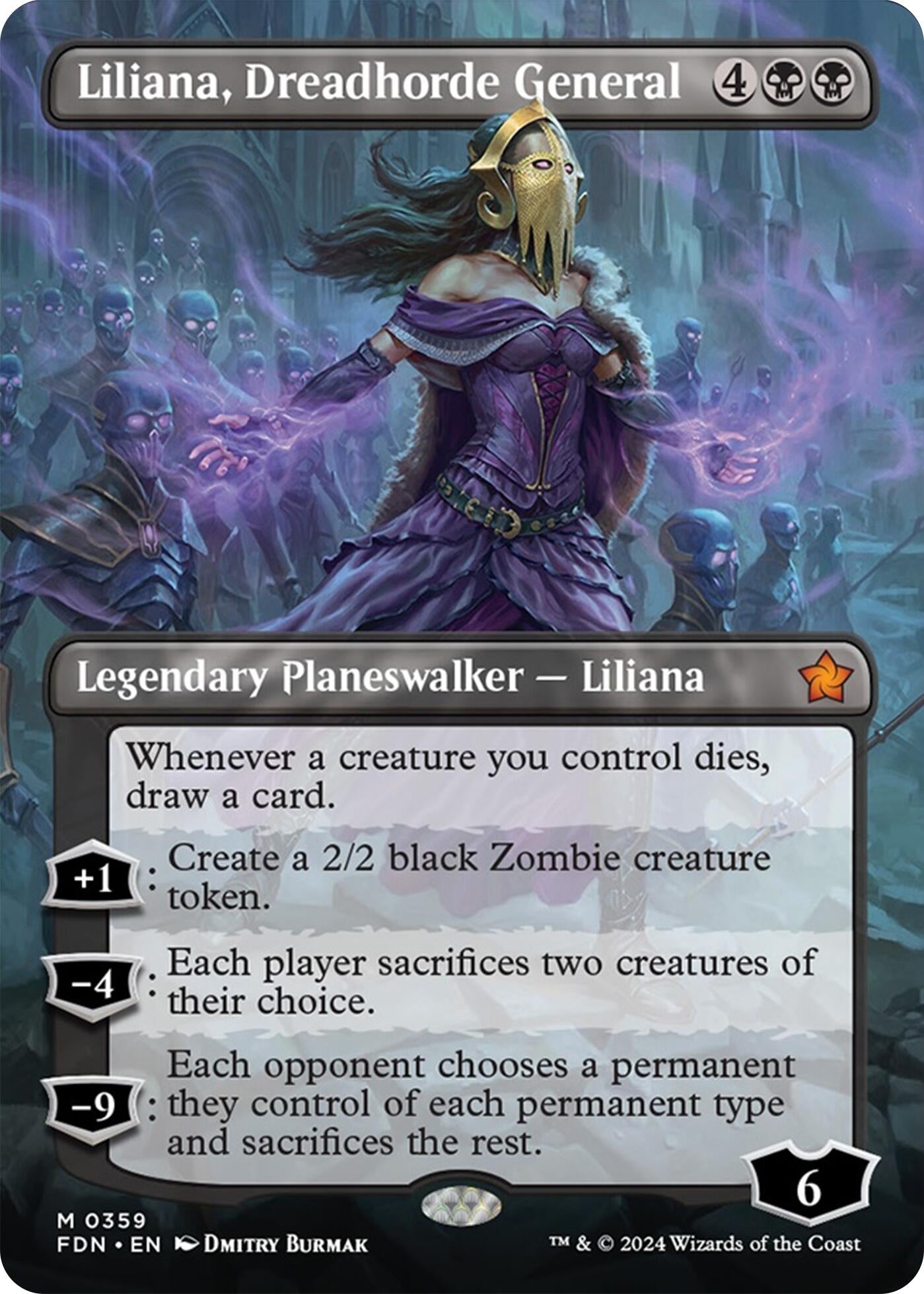 Image for Liliana, Dreadhorde General (Borderless) (359) [Foundations] - Magic: The Gathering