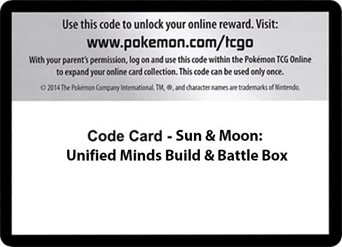 Image for Code Card - Sun & Moon Unified Minds Build & Battle Box [SM - Unified Minds] - Pokemon