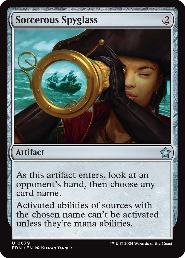 Image for Sorcerous Spyglass (679) [Foundations] - Magic: The Gathering
