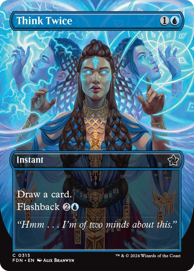 Image for Think Twice (Borderless) (315) [Foundations] - Magic: The Gathering