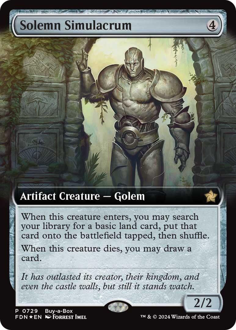 Image for Solemn Simulacrum (Extended Art) (729) [Buy-A-Box Promos] - Magic: The Gathering