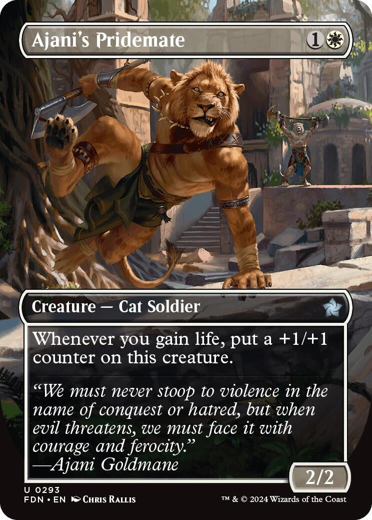 Image for Ajani's Pridemate (Borderless) (293) [Foundations] - Magic: The Gathering