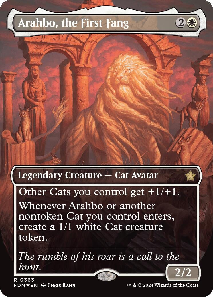 Image for Arahbo, the First Fang (Borderless) (Mana Foil) (363) [Foundations] - Magic: The Gathering