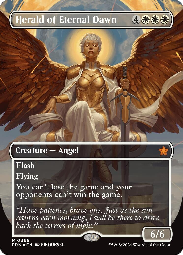 Image for Herald of Eternal Dawn (Borderless) (Mana Foil) (368) [Foundations] - Magic: The Gathering