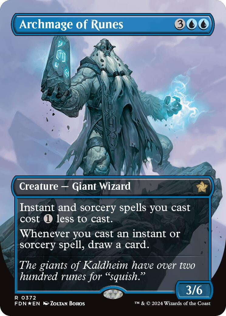 Image for Archmage of Runes (Borderless) (Mana Foil) (372) [Foundations] - Magic: The Gathering