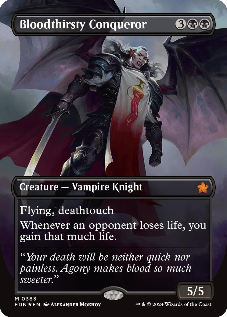 Image for Bloodthirsty Conqueror (Borderless) (Mana Foil) (383) [Foundations] - Magic: The Gathering