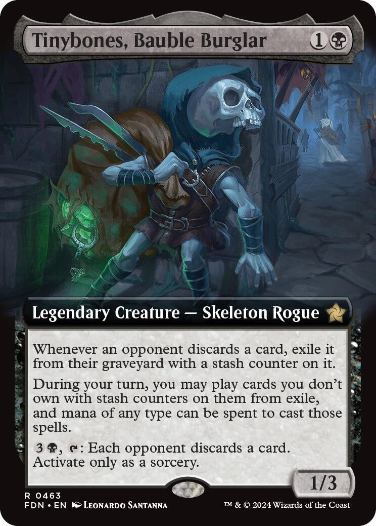 Image for Tinybones, Bauble Burglar (Extended Art) (463) [Foundations] - Magic: The Gathering