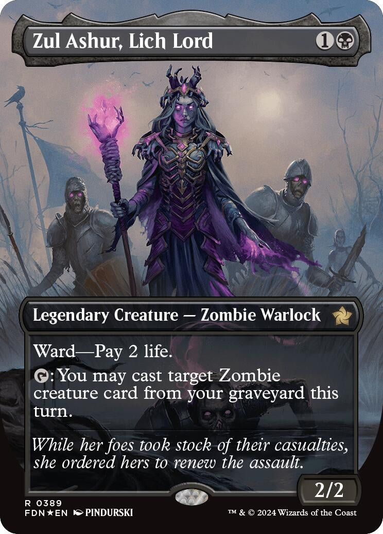 Image for Zul Ashur, Lich Lord (Borderless) (Mana Foil) (389) [Foundations] - Magic: The Gathering
