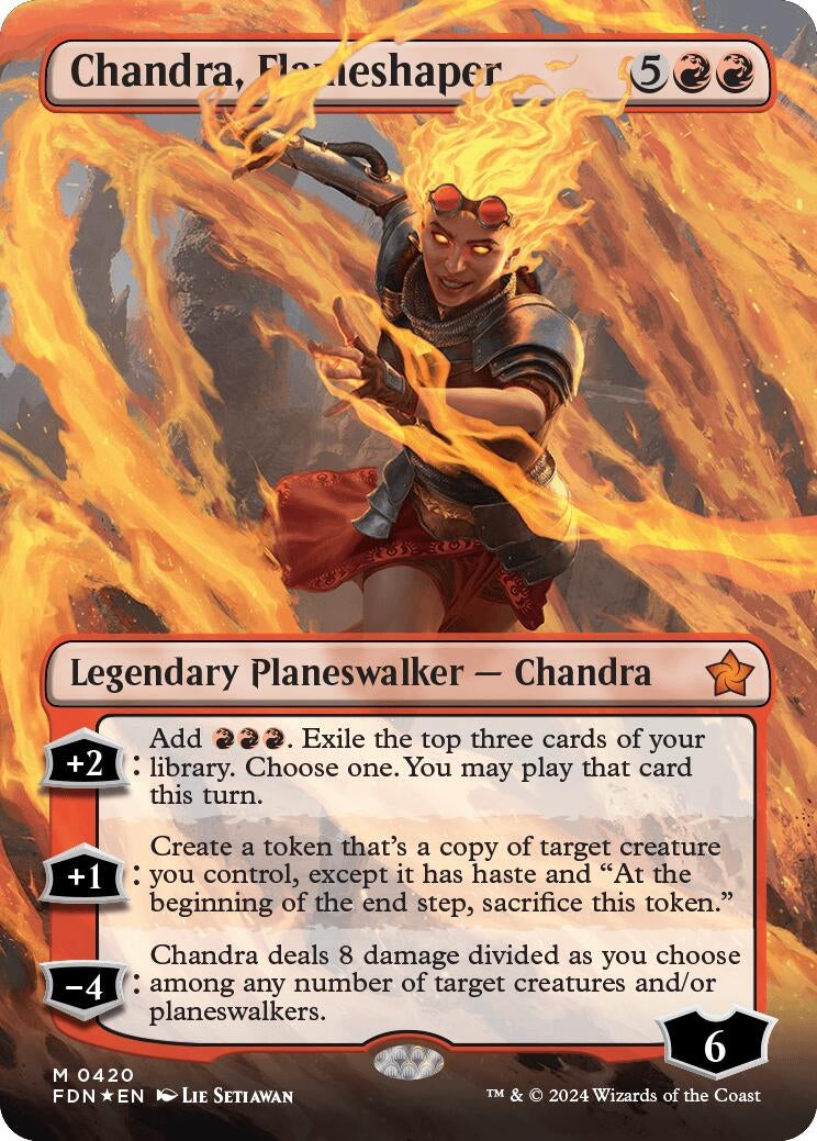 Image for Chandra, Flameshaper (Borderless) (Mana Foil) (420) [Foundations] - Magic: The Gathering