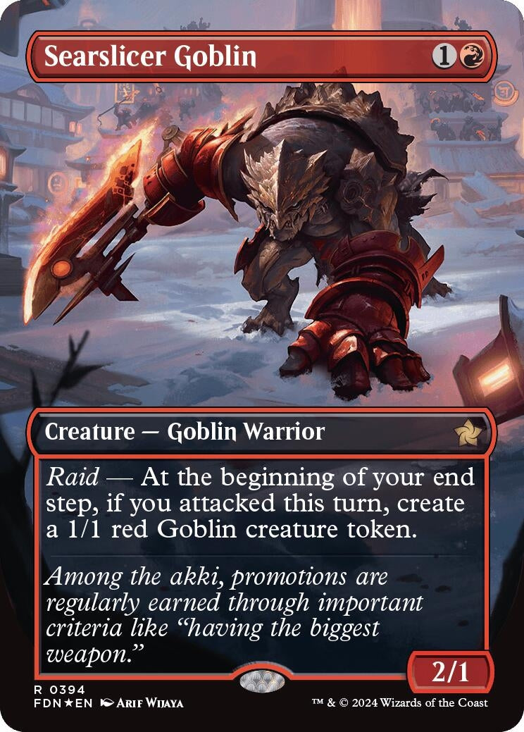 Image for Searslicer Goblin (Borderless) (Mana Foil) (394) [Foundations] - Magic: The Gathering