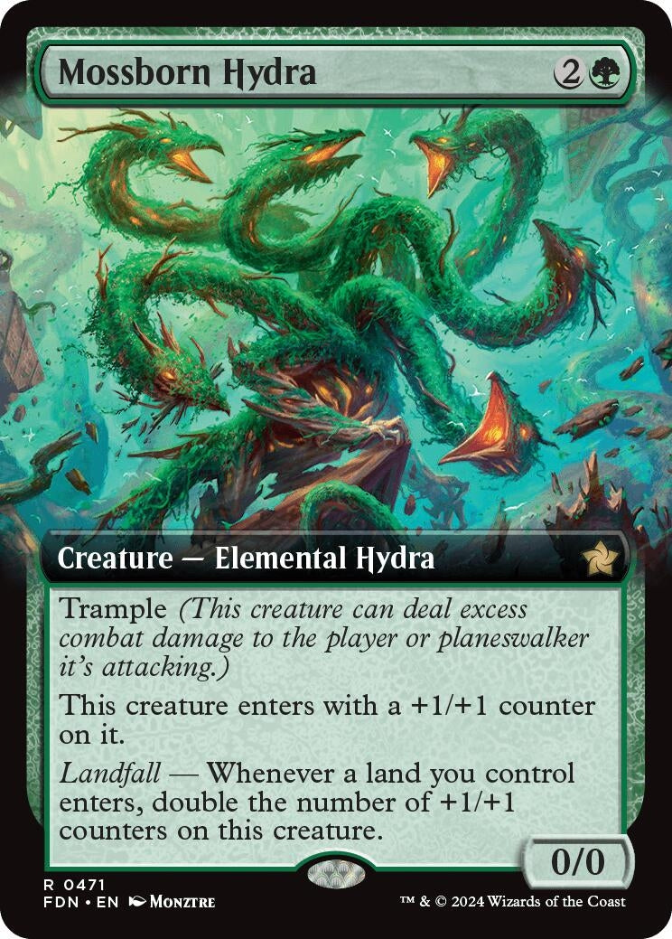 Image for Mossborn Hydra (Extended Art) (471) [Foundations] - Magic: The Gathering