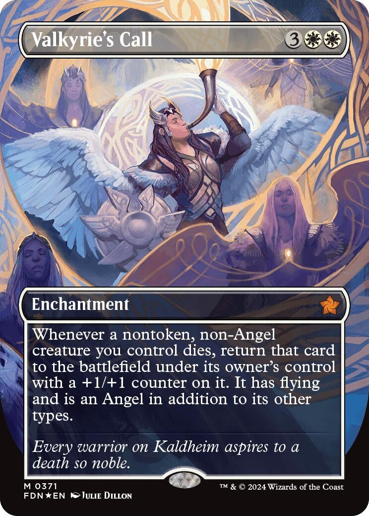 Image for Valkyrie's Call (Borderless) (Mana Foil) (371) [Foundations] - Magic: The Gathering