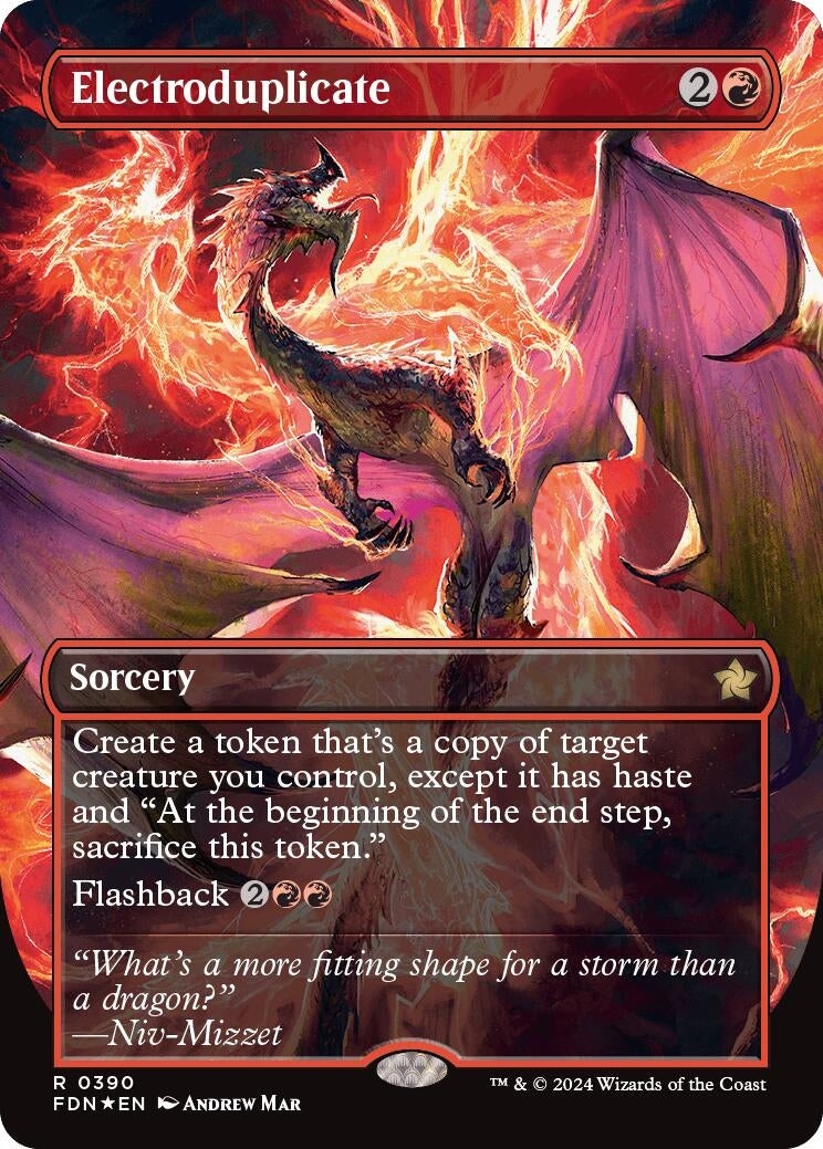 Image for Electroduplicate (Borderless) (Mana Foil) (390) [Foundations] - Magic: The Gathering